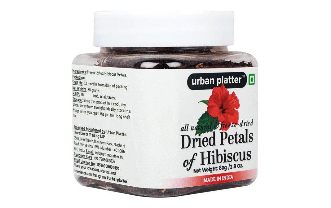 Urban Platter Dried Petals Of Hibiscus    Jar  80 grams